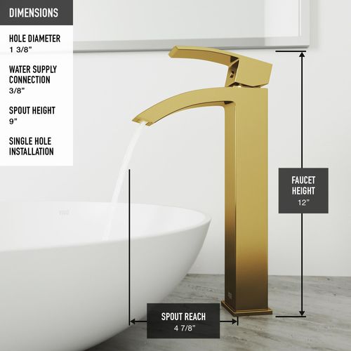 Main product image of Duris Single Handle Bathroom Vessel Faucet (Matte Brushed Gold), VG03007MG