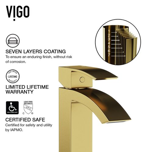 Main product image of Duris Single Handle Bathroom Vessel Faucet (Matte Brushed Gold), VG03007MG