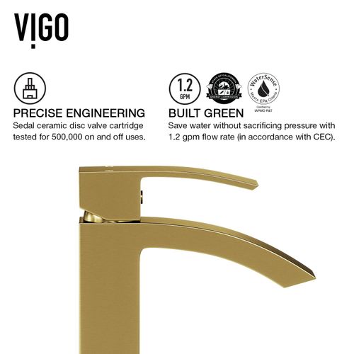 Main product image of Duris Single Handle Bathroom Vessel Faucet (Matte Brushed Gold), VG03007MG