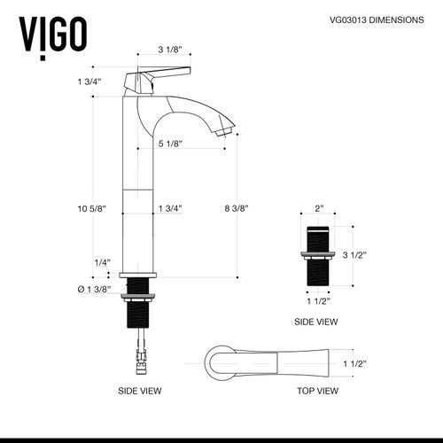 Main product image of Linus Single Handle Bathroom Vessel Faucet (Brushed Nickel), VG03013BN