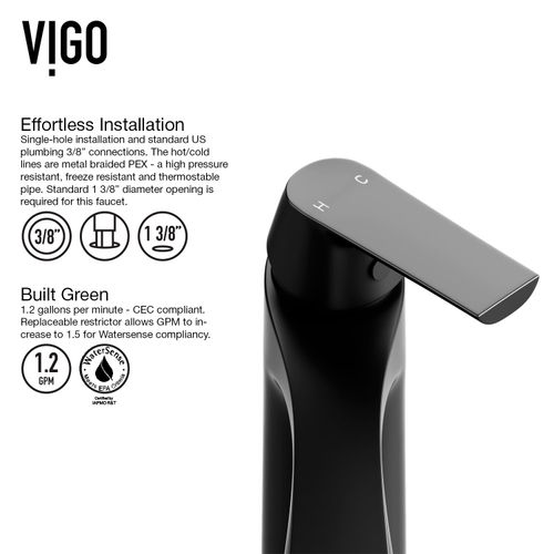 Main product image of Linus Single Handle Bathroom Vessel Faucet (Matte Black), VG03013MB