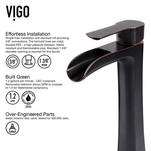 Main product image of Niko Single Handle Bathroom Vessel Faucet w/ Pop-Up Drain (Antique Rubbed Bronze), VG03024ARB2