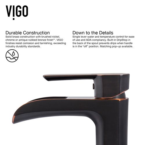 Main product image of Niko Single Handle Bathroom Vessel Faucet w/ Pop-Up Drain (Antique Rubbed Bronze), VG03024ARB2