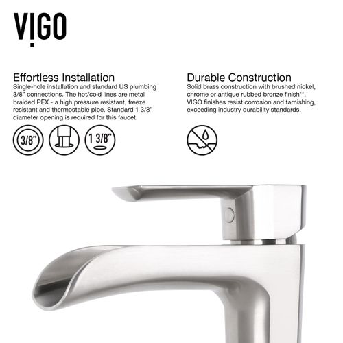 Main product image of Niko Single Handle Bathroom Vessel Faucet (Brushed Nickel), VG03024BN