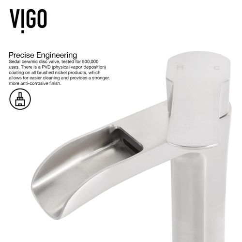 Main product image of Niko Single Handle Bathroom Vessel Faucet (Brushed Nickel), VG03024BN