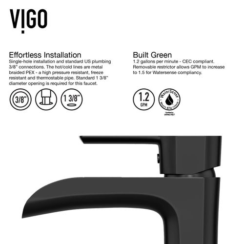 Main product image of Niko Single Handle Bathroom Vessel Faucet (Matte Black), VG03024MB