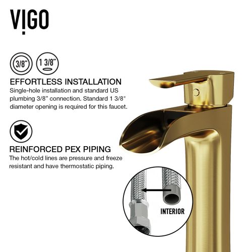 Main product image of Niko Single Handle Bathroom Vessel Faucet (MatteBrushed Gold), VG03024MG
