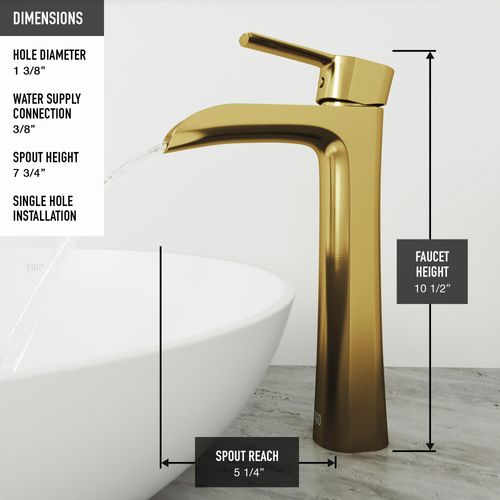 Main product image of Niko Single Handle Bathroom Vessel Faucet (MatteBrushed Gold), VG03024MG