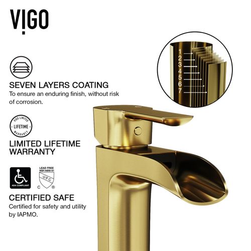 Main product image of Niko Single Handle Bathroom Vessel Faucet (MatteBrushed Gold), VG03024MG