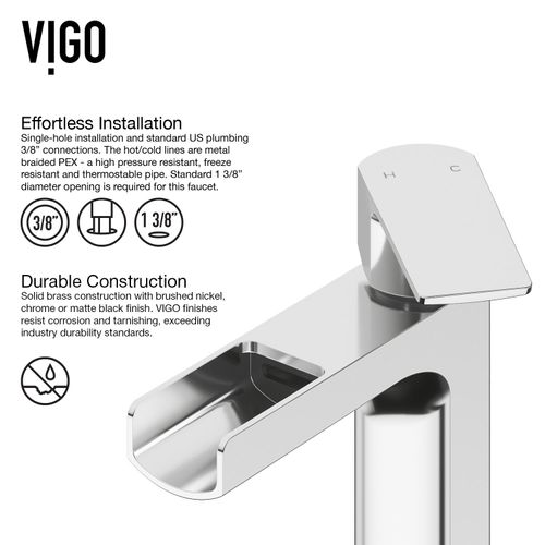 Main product image of Amada Single Handle Bathroom Vessel Faucet (Chrome), VG03026CH