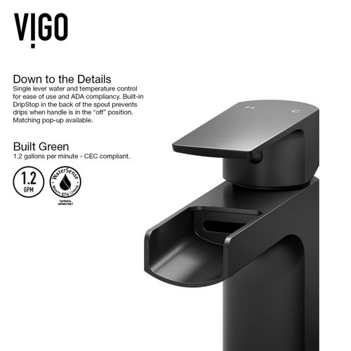 Main product image of Amada Single Handle Bathroom Vessel Faucet (Matte Black), VG03026MB