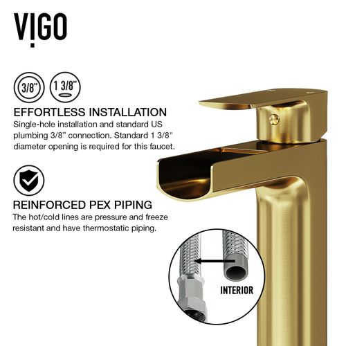 Main product image of Amada Single Handle Bathroom Vessel Faucet (Matte Brushed Gold), VG03026MG