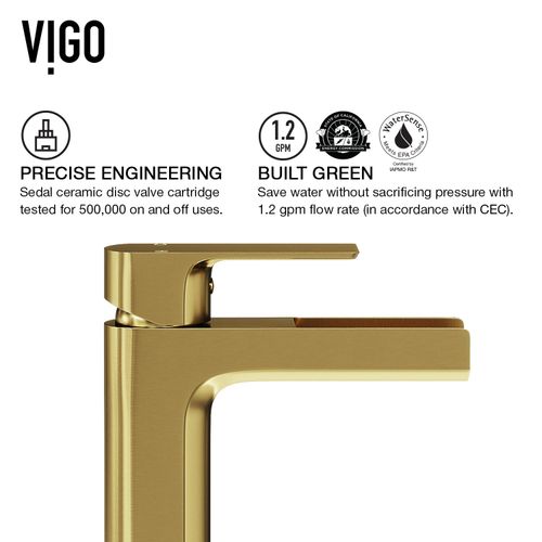 Main product image of Amada Single Handle Bathroom Vessel Faucet (Matte Brushed Gold), VG03026MG