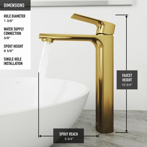 Main product image of Norfolk Single Handle Bathroom Vessel Faucet (Matte Brushed Gold), VG03027MG