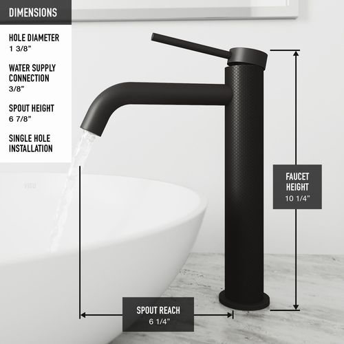 Main product image of Lexington Single Handle Bathroom Vessel Faucet (Carbon Fiber/Matte Black), VG03028MB