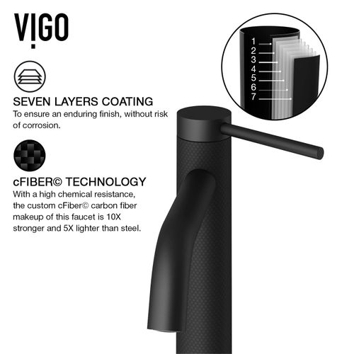 Main product image of Lexington Single Handle Bathroom Vessel Faucet (Carbon Fiber/Matte Black), VG03028MB