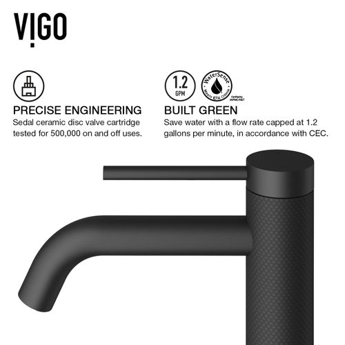 Main product image of Lexington Single Handle Bathroom Vessel Faucet (Carbon Fiber/Matte Black), VG03028MB