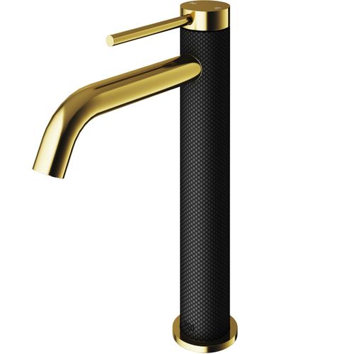 Main product image of Lexington Single Handle Bathroom Vessel Faucet (Matte Gold/Carbon Fiber), VG03028MGMB