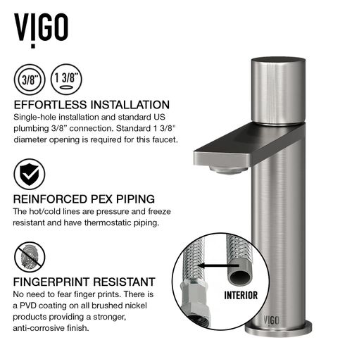 Main product image of Gotham Single Handle Bathroom Vessel Faucet (Brushed Nickel), VG03029BN
