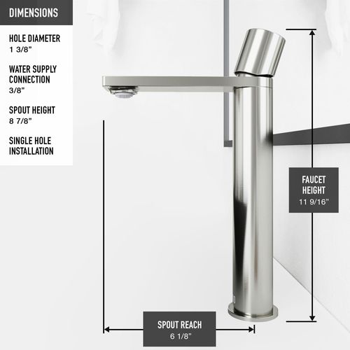 Main product image of Gotham Single Handle Bathroom Vessel Faucet (Brushed Nickel), VG03029BN