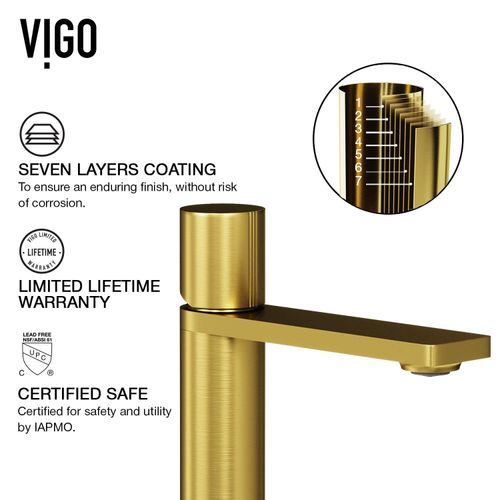 Main product image of Gotham Single Handle Bathroom Vessel Faucet (Matte Brushed Gold), VG03029MG