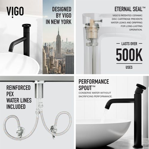 Main product image of Cass Single Handle Bathroom Vessel Faucet (Matte Black), VG03030MB