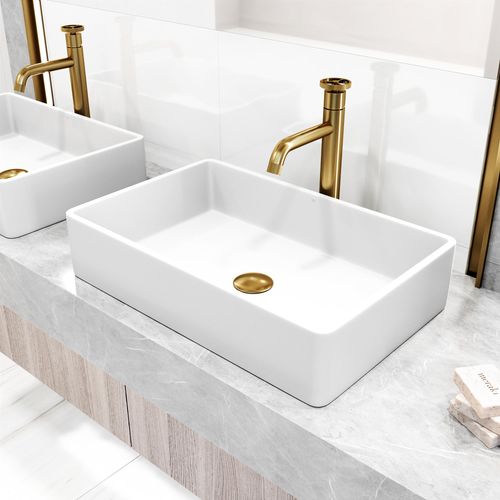 Main product image of Cass Single Handle Bathroom Vessel Faucet (Matte Brushed Gold), VG03030MG