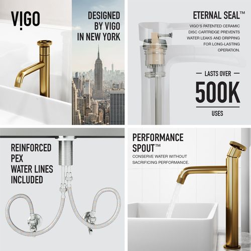 Main product image of Cass Single Handle Bathroom Vessel Faucet (Matte Brushed Gold), VG03030MG