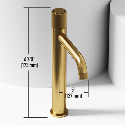 Main product image of Apollo Button Operated Bathroom Vessel Faucet (Matte Brushed Gold), VG03031MG