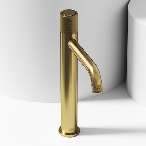 Main product image of Apollo Button Operated Bathroom Vessel Faucet (Matte Brushed Gold), VG03031MG