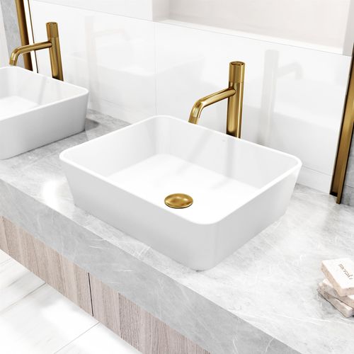 Main product image of Apollo Button Operated Bathroom Vessel Faucet (Matte Brushed Gold), VG03031MG