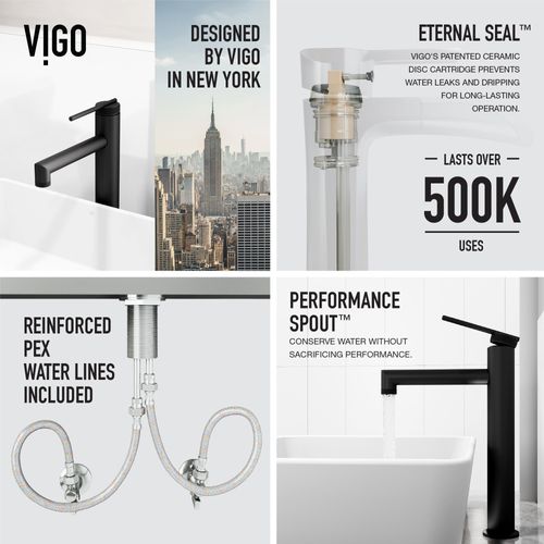 Main product image of Sterling Single Handle Bathroom Vessel Faucet (Matte Black), VG03032MB