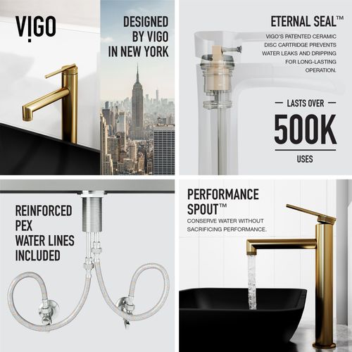 Main product image of Sterling Single Handle Bathroom Vessel Faucet (Matte Brushed Gold), VG03032MG
