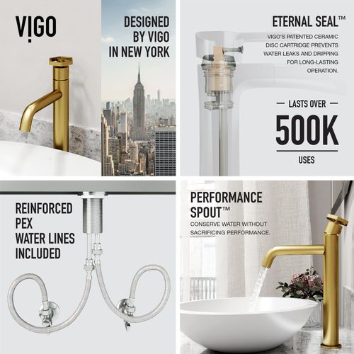 Main product image of Ruxton Single Handle Bathroom Vessel Faucet (Matte Brushed Gold), VG03033MG
