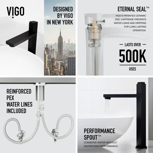Main product image of Nova Single Handle Bathroom Vessel Faucet (Matte Black), VG03035MB