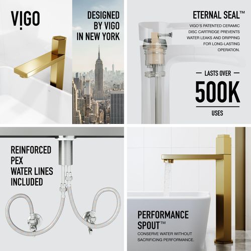 Main product image of Nova Single Handle Bathroom Vessel Faucet (Matte Brushed Gold), VG03035MG