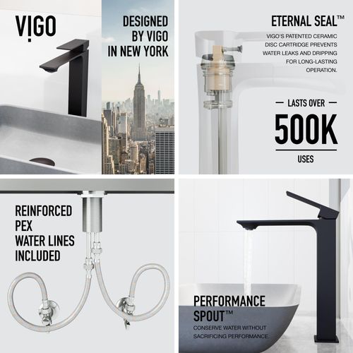 Main product image of Dunn Single Handle Bathroom Vessel Faucet (Matte Black), VG03036MB