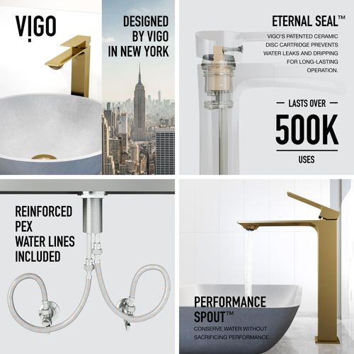 Main product image of Dunn Single Handle Bathroom Vessel Faucet (Matte Brushed Gold), VG03036MG