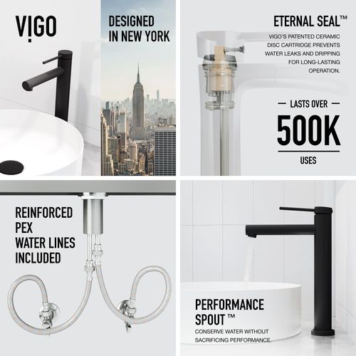 Main product image of Jewel Single Handle Bathroom Vessel Faucet (Matte Black), VG03037MB
