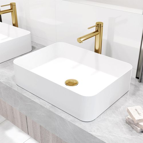 Main product image of Jewel Single Handle Bathroom Vessel Faucet (Matte Brushed Gold), VG03037MG