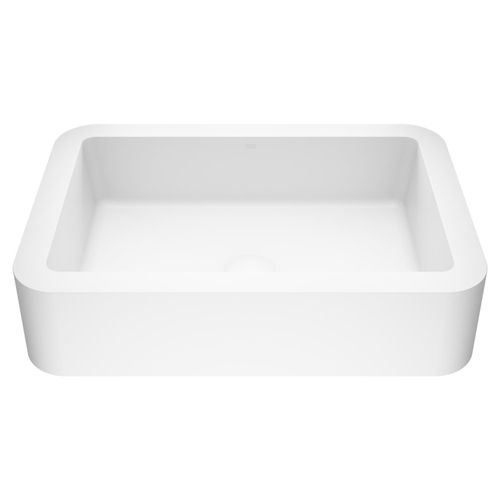 Main product image of Petunia Matte Stone 23" x 16" x 6" Rectangular Vessel Bathroom Sink (Modern White)