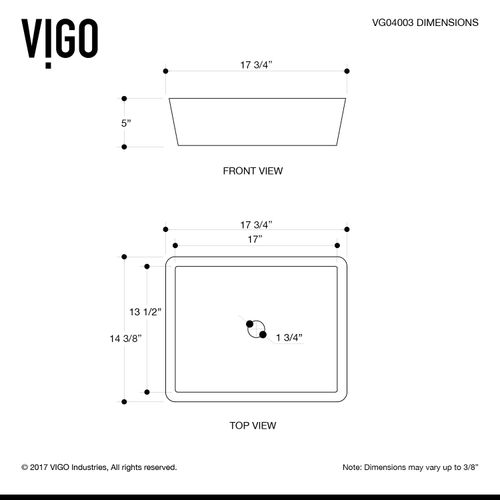 Main product image of Marigold Matte Stone 18" x 14" x 5" Rectangular Vessel Bathroom Sink (Modern White)