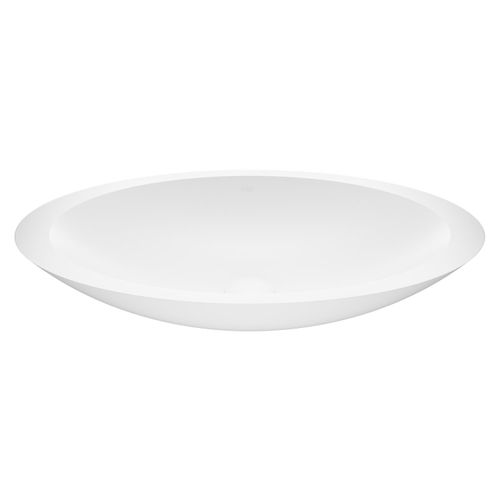 Main product image of Wisteria Matte Stone 23" x 14" x 4" Oval Vessel Bathroom Sink (Modern White)