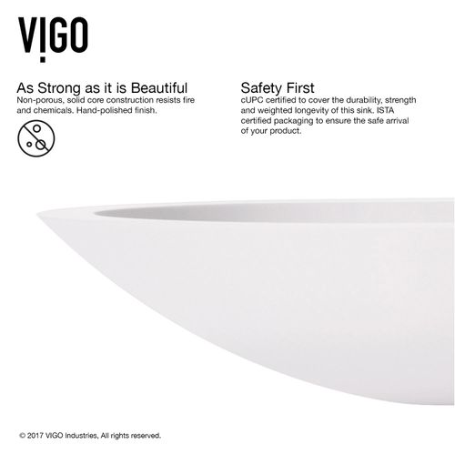 Main product image of Wisteria Matte Stone 23" x 14" x 4" Oval Vessel Bathroom Sink (Modern White)