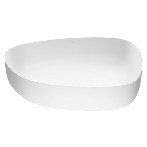 Main product image of Peony Matte Stone 20" x 15" x 5" Vessel Bathroom Sink (Modern White)