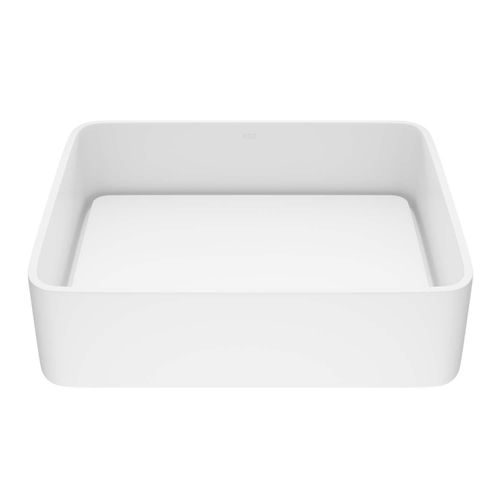Main product image of Jasmine Matte Stone 18" x 15" x 5" Rectangular Vessel Bathroom Sink (Modern White)