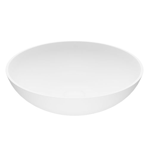 Main product image of Lotus Matte Stone 16" x 16" x 5" Round Vessel Bathroom Sink (Modern White)