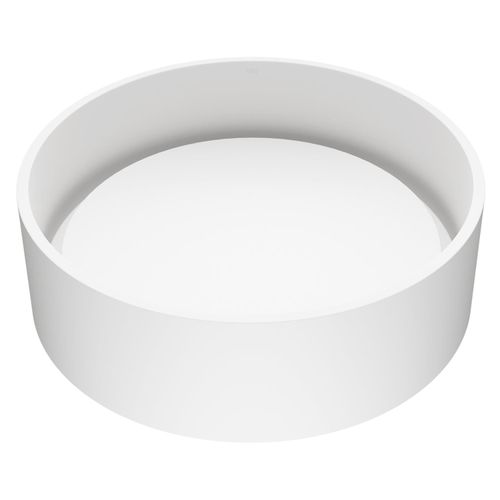 Main product image of Anvil Matte Stone 16" x 16" x 5" Round Vessel Bathroom Sink (Modern White)
