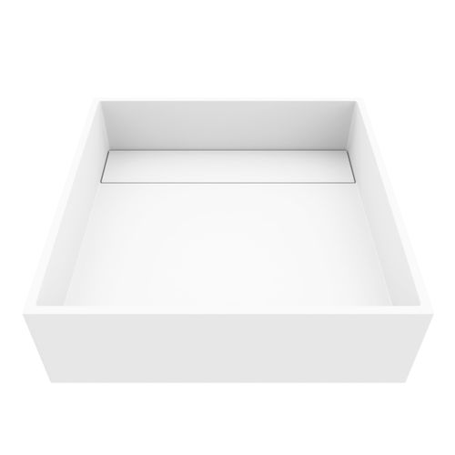 Main product image of Montauk Matte Stone 15" x 15" x 5" Square Vessel Bathroom Sink (Modern White)