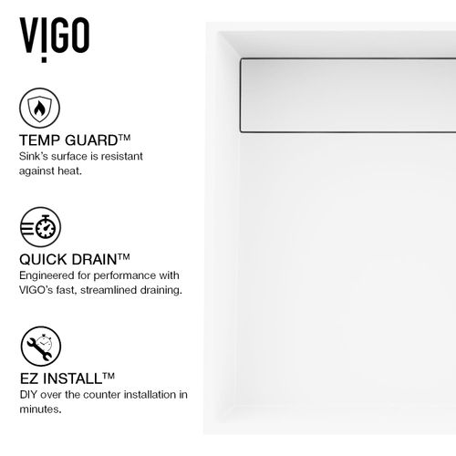 Main product image of Montauk Matte Stone 15" x 15" x 5" Square Vessel Bathroom Sink (Modern White)
